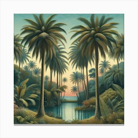 Palm Trees At Sunset 1 Canvas Print