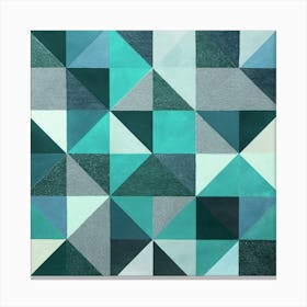 Teal Triangles Canvas Print