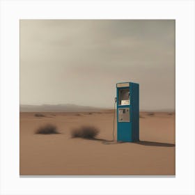 Pay phone in the desert Canvas Print