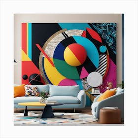 Novel, show-stopping, full-screen wall art with bold shapes, vibrant colors, and abstract patterns.1 Canvas Print