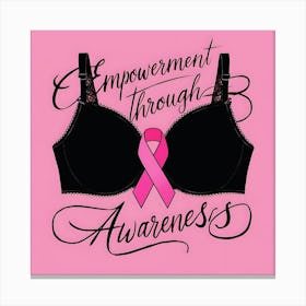 Women Breast Cancer Awareness background in Pink Ribbon international symbol for month October clipart and poster clipart and wall art 6 Canvas Print