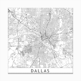 Dallas Map Canvas Print
