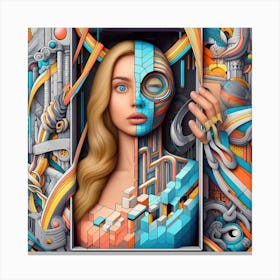 Girl In A Box Canvas Print