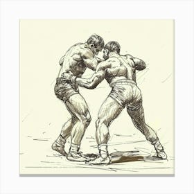 A Greco Roman Wrestling Hand Drawn Sketch Illust 1719334516 2 Canvas Print