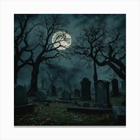 Realistic Creepy Halloween Background Canvas Print