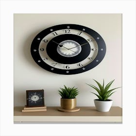 Boho Moon Phases Clock Canvas Print