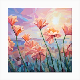 Field of Flowers Cubism Canvas Print