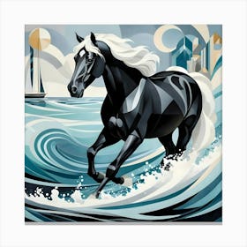 Horse In The Sea Canvas Print