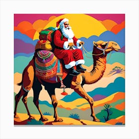 SANTA CLAUS RIDING CAMEL Canvas Print