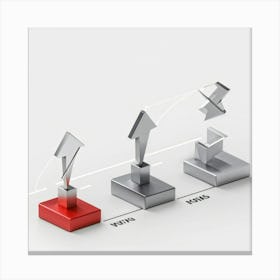 Business And Direction Icons In Three Dimensional Style Ascending Arrows Pointing Upwards Suggestin (1) 2 Canvas Print