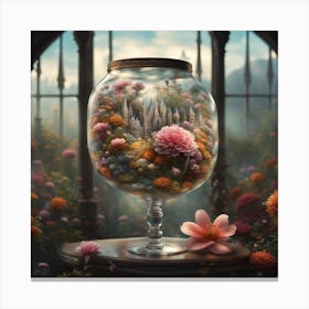  glass castle of flower Canvas Print