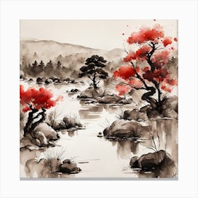 Japanese Tree Painting Canvas Print