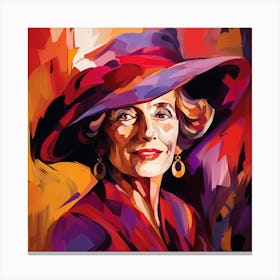 Portrait Of A Woman In A Hat 7 Canvas Print