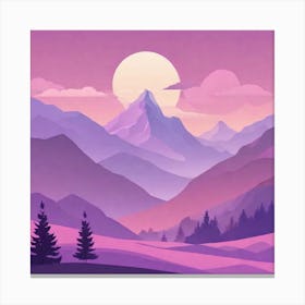 Misty mountains background in purple tone 67 Canvas Print