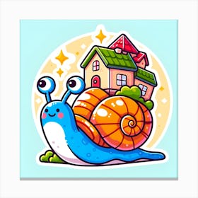 Snail In A House Canvas Print