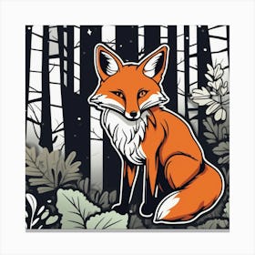 Fox In The Woods 33 Canvas Print