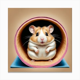 Hamster In A Tube Canvas Print