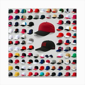 Many Baseball Caps Canvas Print