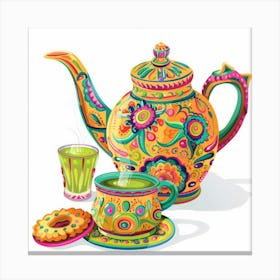 Teapot And Cookies 1 Canvas Print