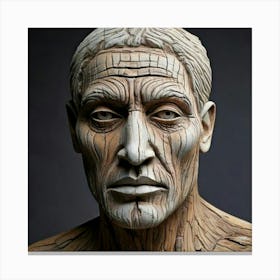 Firefly Weathered Wooden Sculpture Carved With Human Features 30947 (2) Canvas Print