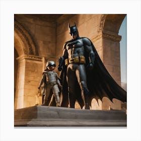 Batman with Mummykid Canvas Print