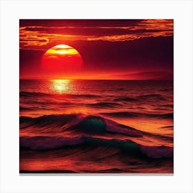 Sunset Over The Ocean 94 Canvas Print