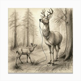 Deer In The Woods 137 Canvas Print