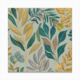 Watercolor Leaves Canvas Print