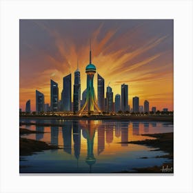 Kuwait City Skyline Canvas Print