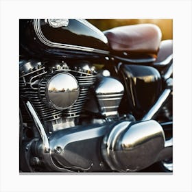 Close Up Of A Motorcycle 1 Canvas Print