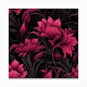 Gothic inspired dusky pink and black floral Canvas Print