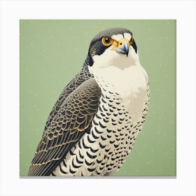 Ohara Koson Inspired Bird Painting Falcon 1 Square Canvas Print