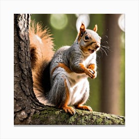 Squirrel In The Forest 119 Canvas Print