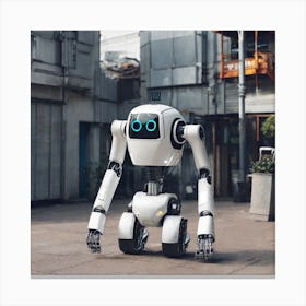 Robot In The City Canvas Print