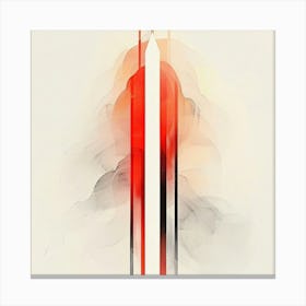 Red And White Abstract Painting Canvas Print