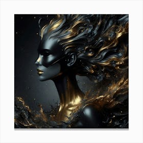 Black And Gold 3 Canvas Print