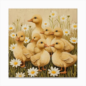 Ducklings Fairycore Painting 4 Canvas Print