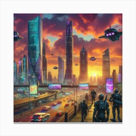 Futuristic Cityscape 1 Canvas Print