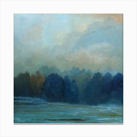 Night Fading In The Woods Square Canvas Print