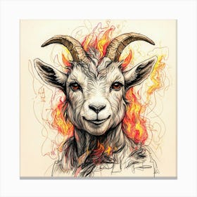 Goat On Fire 36 Canvas Print