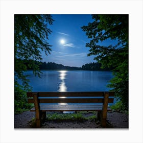 Moonlight Over Lake Canvas Print