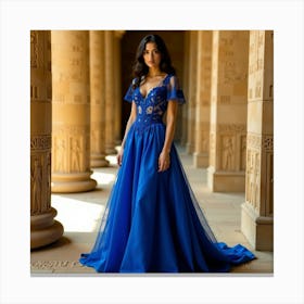 Blue Evening Dress 2 Canvas Print