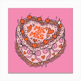 Mr And Mrs Cake Canvas Print