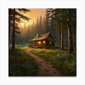 Cabin In The Woods Canvas Print