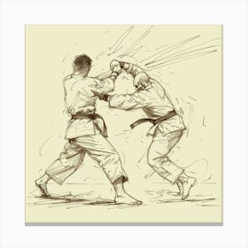 A Karate Sparring Hand Drawn Sketch Illustration 1718704193 4 Canvas Print