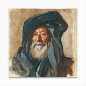 Old Man With A Dark Mantle, John Singer Sargent Canvas Print