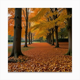 Autumn Leaves In The Park Canvas Print