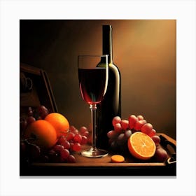 Wine And Fruits Canvas Print