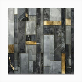 Black And Gold Marble Wall Art 1 Canvas Print