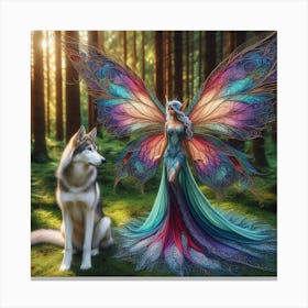 Fairy And Wolf 5 Canvas Print